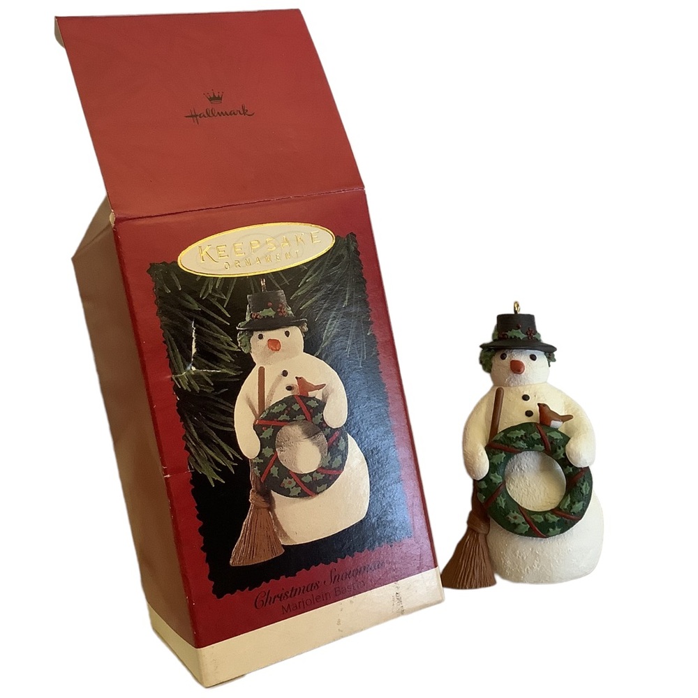 Vintage 1996 Hallmark Christmas Snowman Keepsake Ornament Marjolein Bastin
